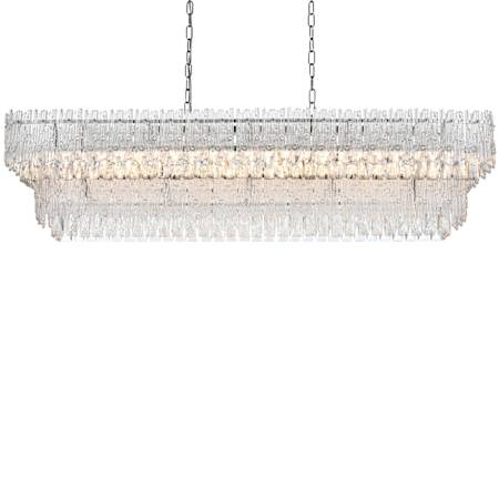 Elegant Lighting Emilia 8 Light 50" Wide Crystal Linear Chandelier Chrome