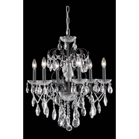 Elegant Lighting St. Francis 6 Light 24" Wide Crystal Chandelier with Clear Royal Cut Crystals Dark Bronze