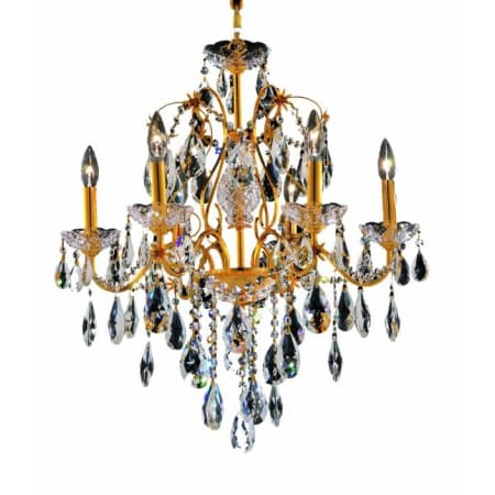 Elegant Lighting St. Francis 6 Light 24" Wide Crystal Chandelier with Clear Royal Cut Crystals Gold