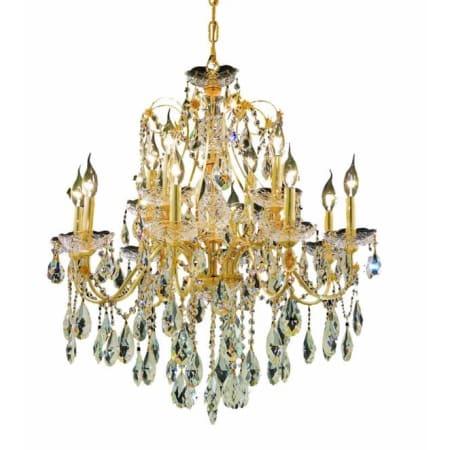 Elegant Lighting St. Francis 12 Light 28" Wide Crystal Chandelier with Clear Royal Cut Crystals Gold