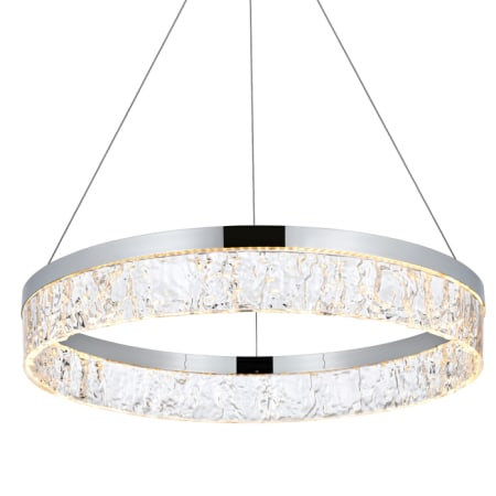 Elegant Lighting Linden 22" Wide LED Ring Chandelier - 2087 Lumens Chrome