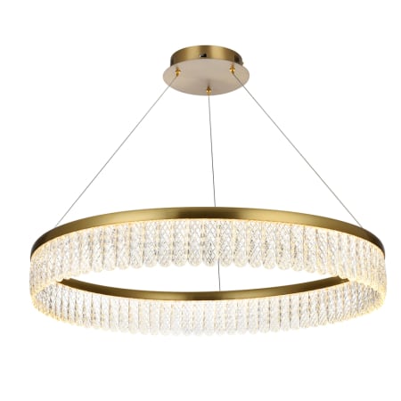 Elegant Lighting Rune 32" Wide LED Ring Chandelier Satin Gold