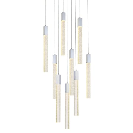 Elegant Lighting Weston 9 Light 20" Wide LED Crystal Multi Light Pendant with Clear Crystal Accents Chrome
