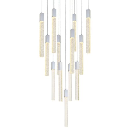 Elegant Lighting Weston 13 Light 26" Wide LED Crystal Multi Light Pendant with Clear Crystal Accents Chrome