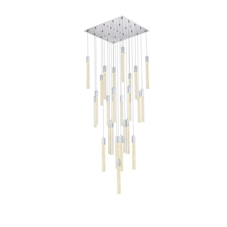 Elegant Lighting Weston 25 Light 36" Wide LED Crystal Multi Light Pendant with Clear Crystal Accents Chrome