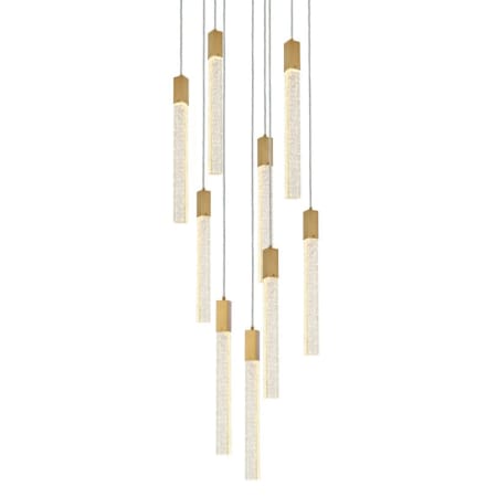 Elegant Lighting Weston 9 Light 24" Wide LED Crystal Multi Light Pendant with Clear Crystal Accents Satin Gold