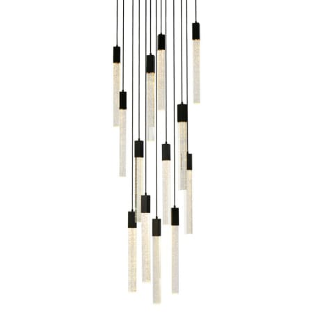 Elegant Lighting Weston 13 Light 30" Wide LED Crystal Multi Light Pendant with Clear Crystal Accents Black