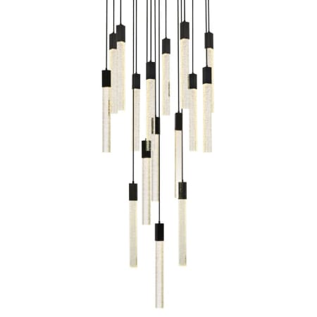Elegant Lighting Weston 16 Light 36" Wide LED Crystal Multi Light Pendant with Clear Crystal Accents Black