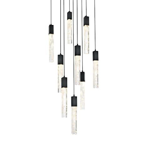 Elegant Lighting Aurora 20" Wide Crystal Multi Light Pendant Black
