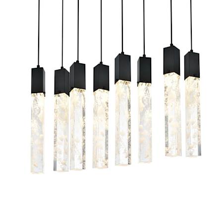 Elegant Lighting Aurora 36" Wide Crystal Linear Pendant Black