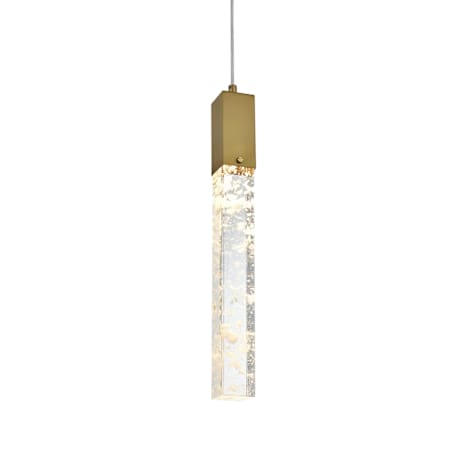 Elegant Lighting Aurora 5" Wide Crystal Mini Pendant Satin Gold