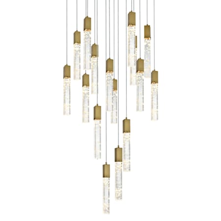 Elegant Lighting Aurora 30" Wide Crystal Multi Light Pendant Chrome