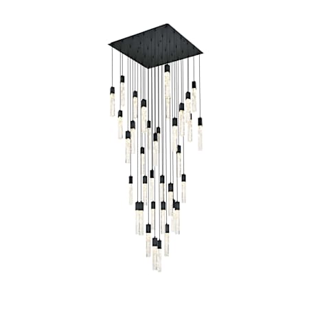 Elegant Lighting Aurora 42" Wide Crystal Chandelier Black