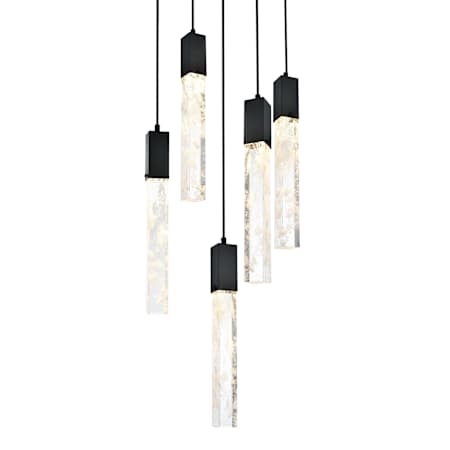 Elegant Lighting Aurora 20" Wide Crystal Chandelier Black