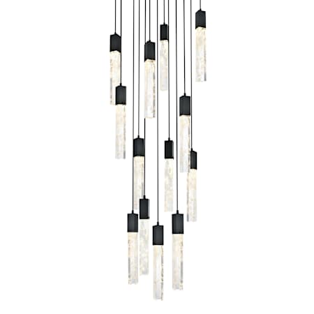 Elegant Lighting Aurora 30" Wide Crystal Chandelier Black