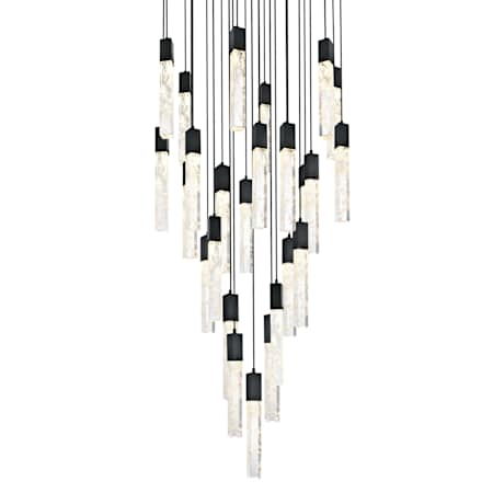 Elegant Lighting Aurora 42" Wide Crystal Chandelier Black
