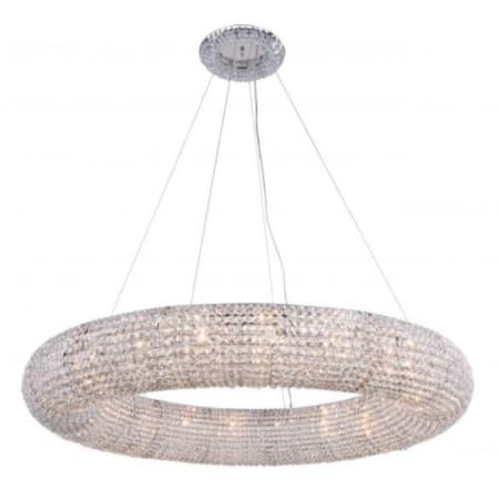 Elegant Lighting Paris 20 Light 52" Wide Crystal Ring Chandelier with Clear Royal Cut Crystals Chrome