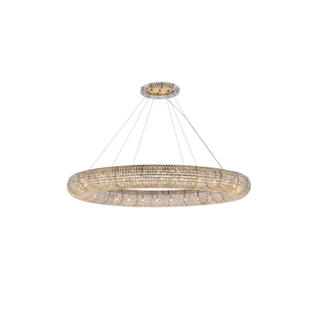 Elegant Lighting Paris 30 Light 71" Wide Crystal Ring Chandelier with Clear Royal Cut Crystals Gold
