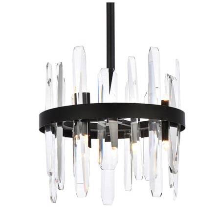 Elegant Lighting Serena 6 Light 12" Wide Crystal Pendant with Clear Crystal Accents Black