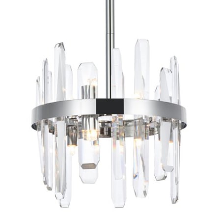 Elegant Lighting Serena 6 Light 12" Wide Crystal Pendant with Clear Crystal Accents Chrome