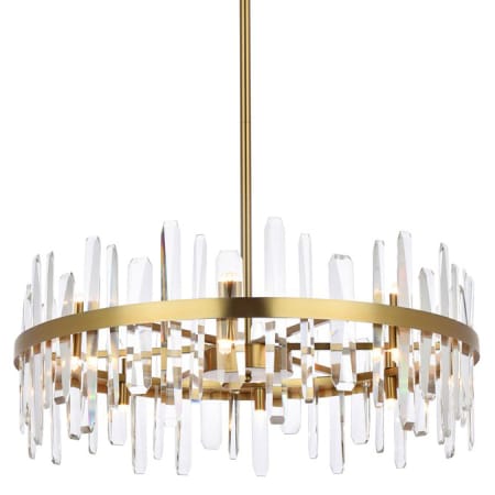 Elegant Lighting Serena 16 Light 32" Wide Crystal Drum Chandelier with Clear Crystal Accents Satin Gold