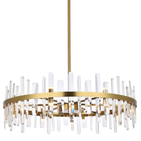 Elegant Lighting Serena 16 Light 36" Wide Crystal Drum Chandelier with Clear Crystal Accents Satin Gold