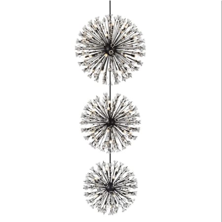Elegant Lighting Vera 74 Light 44" Wide Crystal Sputnik Chandelier Black
