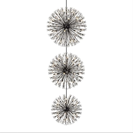 Elegant Lighting Vera 90 Light 50" Wide Crystal Sputnik Chandelier Black