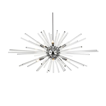 Elegant Lighting Sienna 10 Light 46" Wide Crystal Sputnik Chandelier with Clear Royal Cut Crystals Chrome
