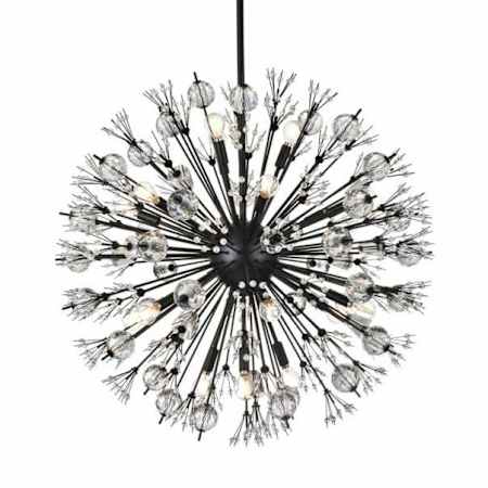 Elegant Lighting Vera 18 Light 32" Wide Pendant Black