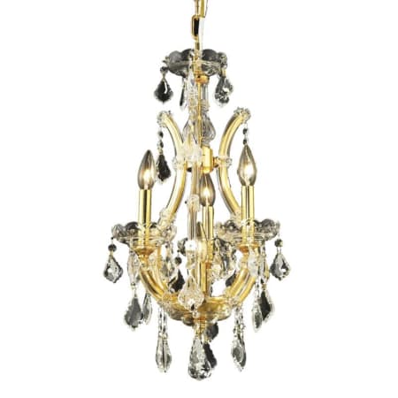 Elegant Lighting Maria Theresa 4 Light 12" Wide Crystal Chandelier with Clear Royal Cut Crystals Gold