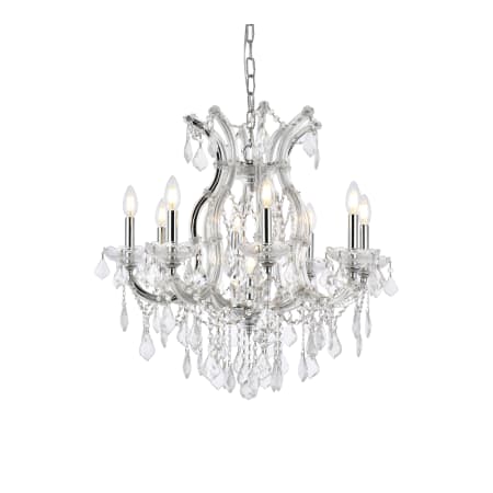Elegant Lighting Maria Theresa 9 Light 26" Wide Crystal Chandelier with Clear Royal Cut Crystals Chrome
