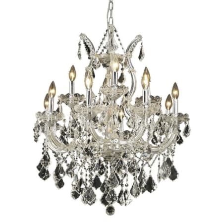 Elegant Lighting Maria Theresa 13 Light 27" Wide Crystal Chandelier with Clear Royal Cut Crystals Chrome