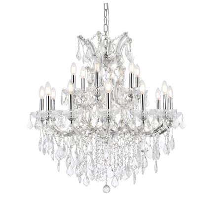 Elegant Lighting Maria Theresa 19 Light 30" Wide Crystal Chandelier with Clear Royal Cut Crystals Chrome