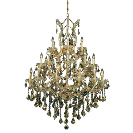 Elegant Lighting Maria Theresa 28 Light 38" Wide Crystal Chandelier with Golden Teak Royal Cut Crystals Gold