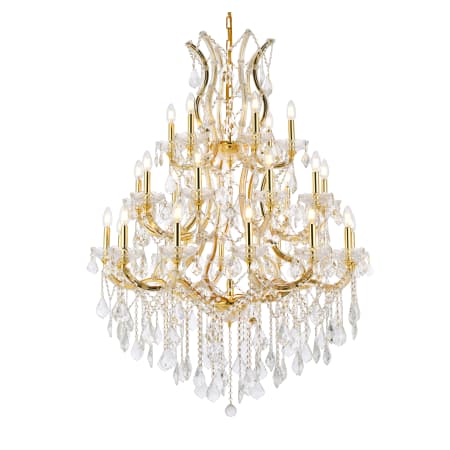 Elegant Lighting Maria Theresa 28 Light 38" Wide Crystal Chandelier with Clear Royal Cut Crystals Gold