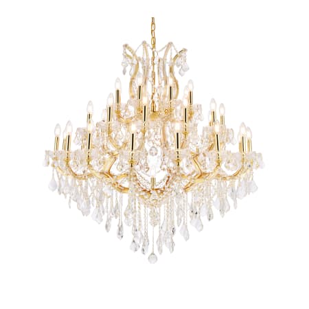 Elegant Lighting Maria Theresa 37 Light 44" Wide Crystal Chandelier with Clear Royal Cut Crystals Gold