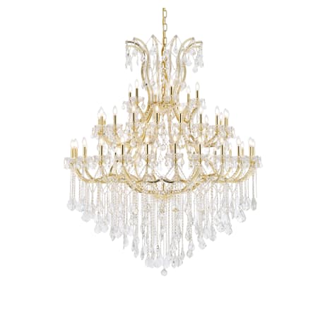 Elegant Lighting Maria Theresa 49 Light 60" Wide Crystal Chandelier with Clear Royal Cut Crystals Gold