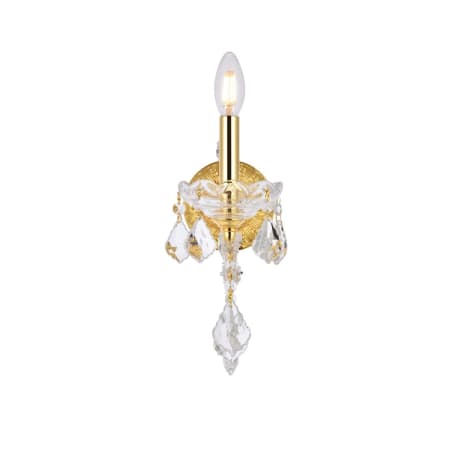 Elegant Lighting Maria Theresa 12" Tall Wall Sconce with Clear Royal Cut Crystals Gold