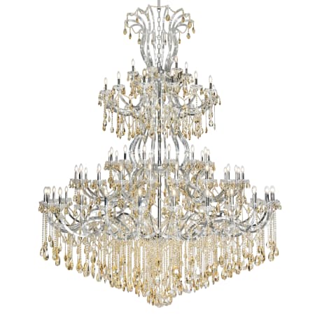 Elegant Lighting Maria Theresa 84 Light 96" Wide Crystal Chandelier with Golden Shadow Royal Cut Crystals Chrome