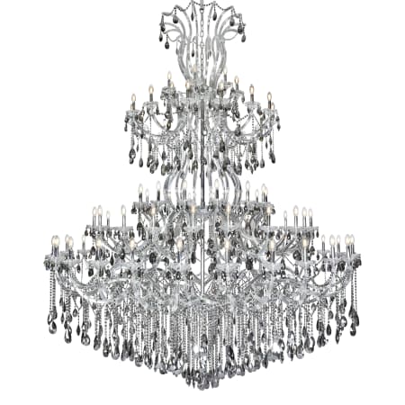 Elegant Lighting Maria Theresa 84 Light 96" Wide Crystal Chandelier with Silver Shade Royal Cut Crystals Chrome