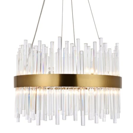 Elegant Lighting Dallas 14 Light 20" Wide Crystal Drum Chandelier with Clear Royal Cut Crystals Gold