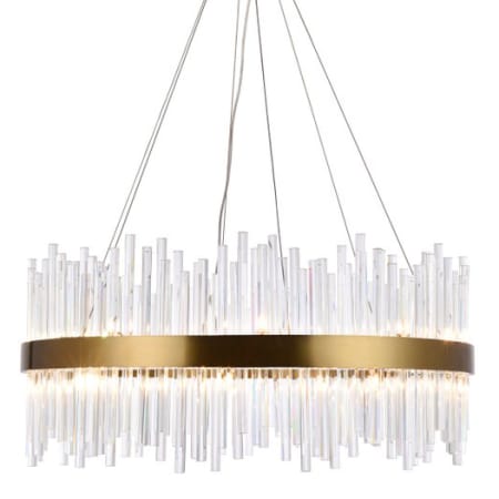 Elegant Lighting Dallas 18 Light 32" Wide Crystal Drum Chandelier with Clear Royal Cut Crystals Gold