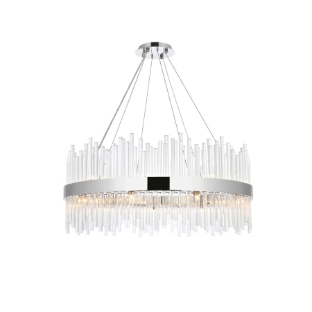 Elegant Lighting Dallas 20 Light 36" Wide Crystal Drum Chandelier with Clear Crystal Accents Chrome