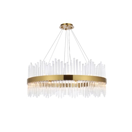 Elegant Lighting Dallas 20 Light 36" Wide Crystal Drum Chandelier with Clear Crystal Accents Satin Gold