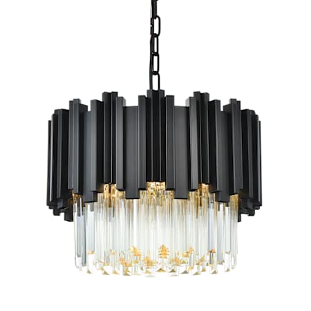 Elegant Lighting Willow 4 Light 16" Wide Waterfall Chandelier Black