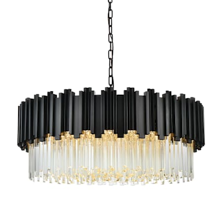 Elegant Lighting Willow 10 Light 32" Wide Waterfall Chandelier Black