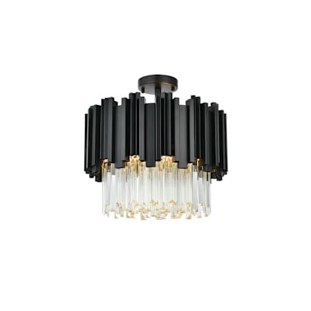 Elegant Lighting Willow 4 Light 16" Wide Semi-Flush Mount Ceiling Fixture Black