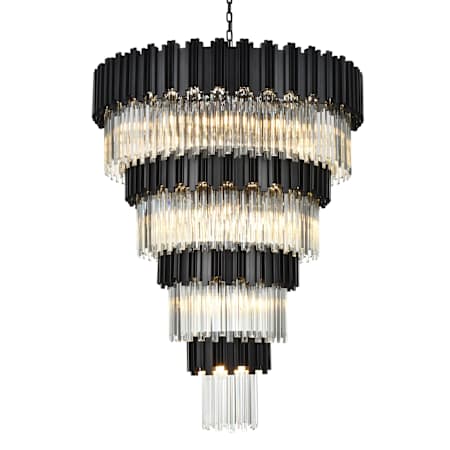 Elegant Lighting Willow 27 Light 40" Wide Waterfall Chandelier Black