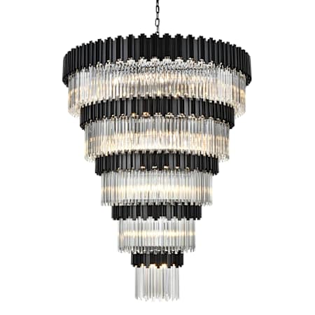 Elegant Lighting Willow 43 Light 59" Wide Waterfall Chandelier Black